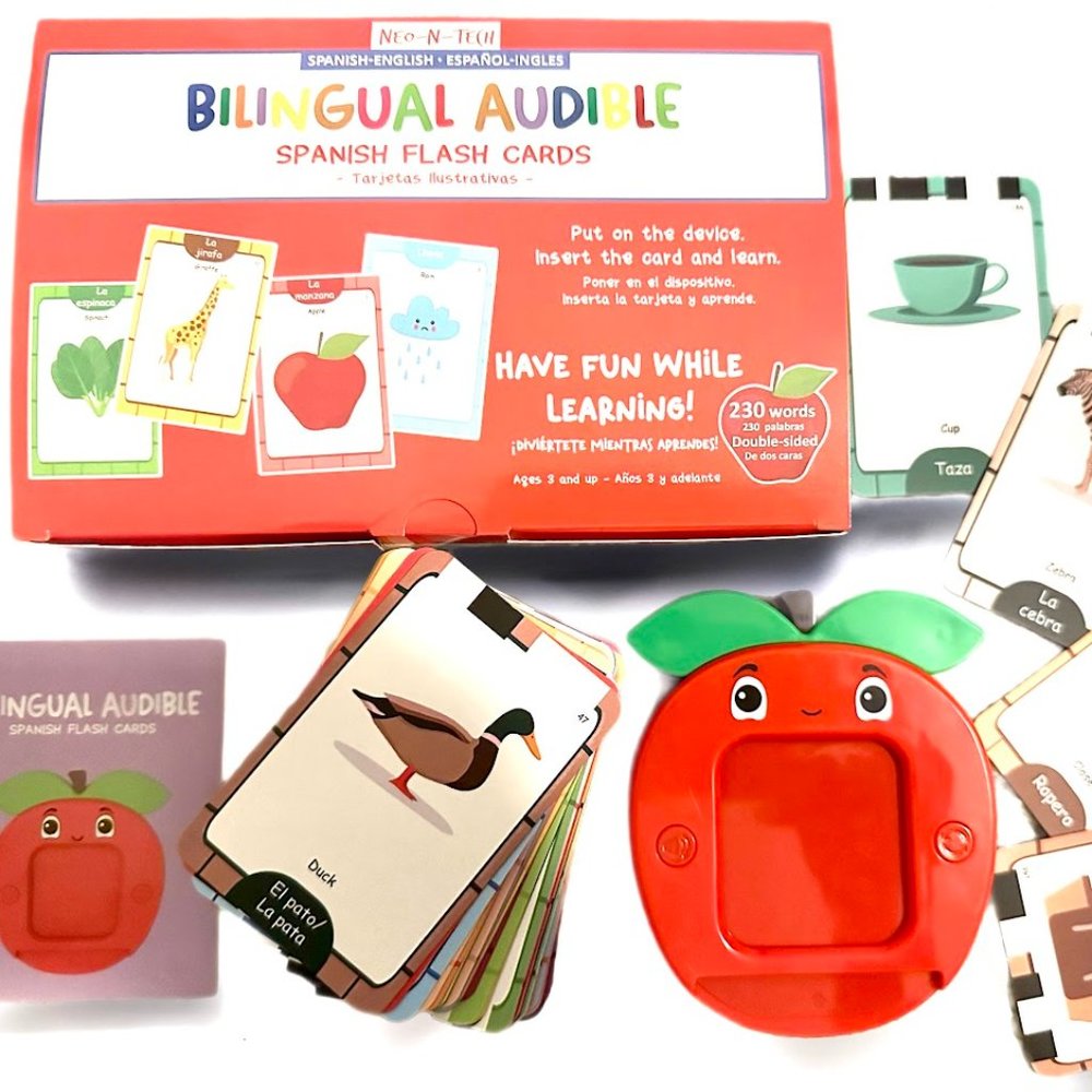 Battery operated Bilingual English & Spanish Flash cards. Batteries Included.NEW